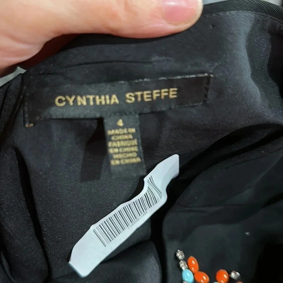 Cynthia Steffe Black dress with beaded neckline and split sleeves - Picture 6 of 10